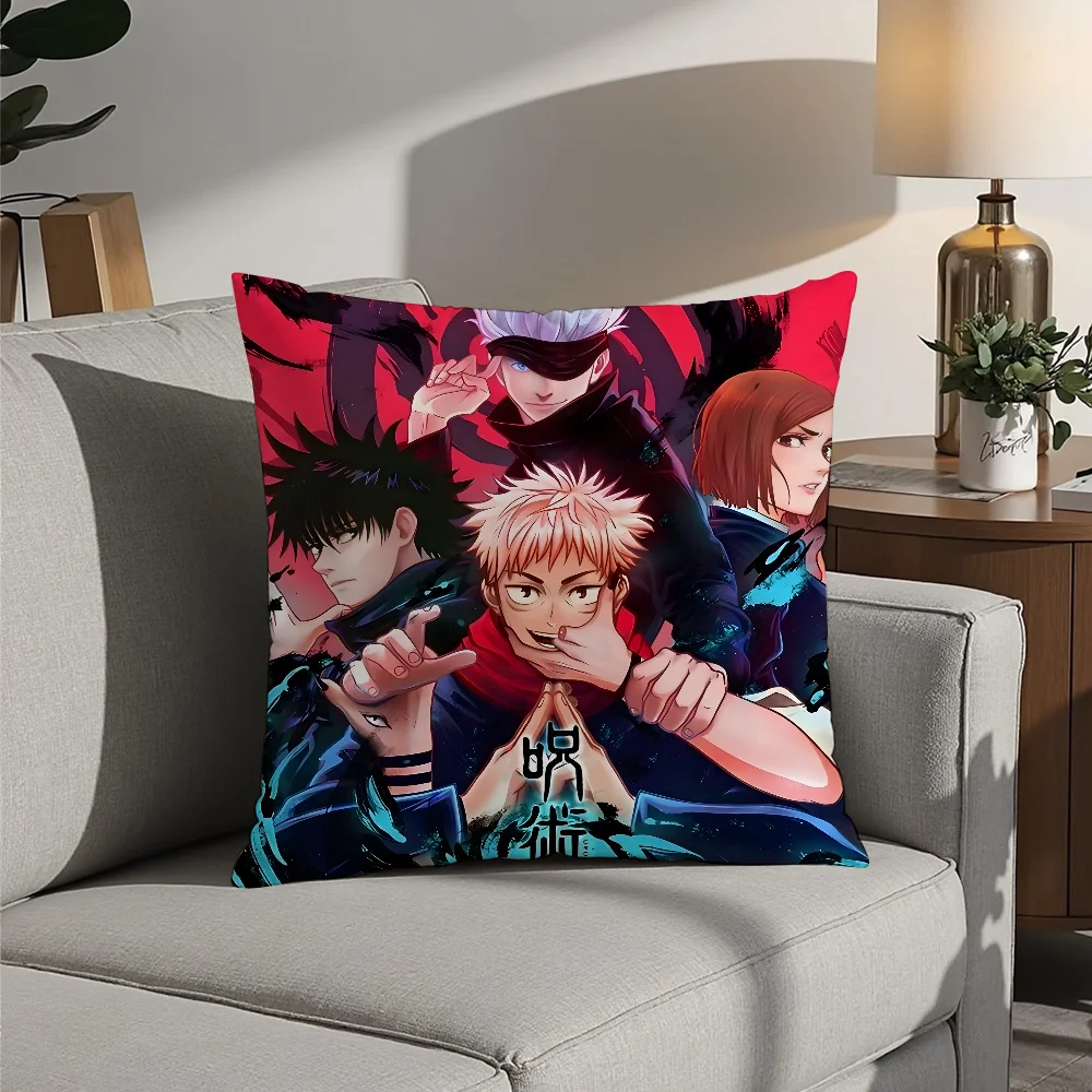 

J-Jujutsu K-Kaisen Anime Pillow Case Plush Fabric Soft Pillowcase Double Sided Print Cushion Cover Household Gifts