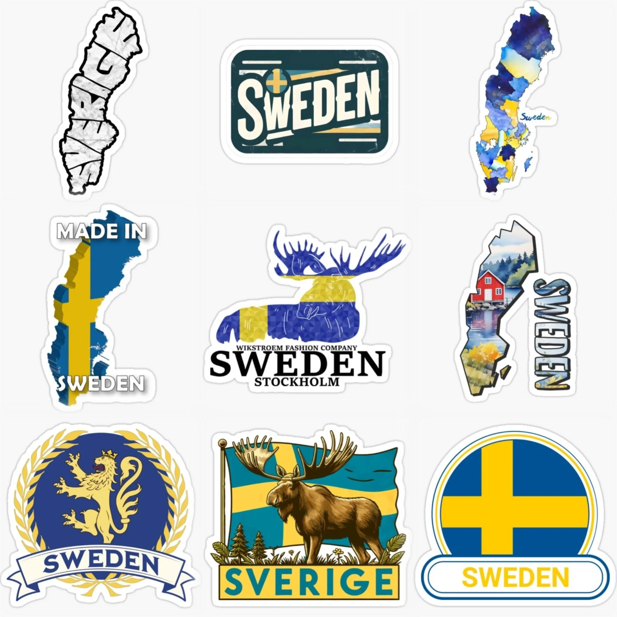 

Sweden SE Flag Map Emblem Creative PVC Sticker for Decorate Car Bicycle Motorcycle Helmet Window Fridge Wall Decal Accessories