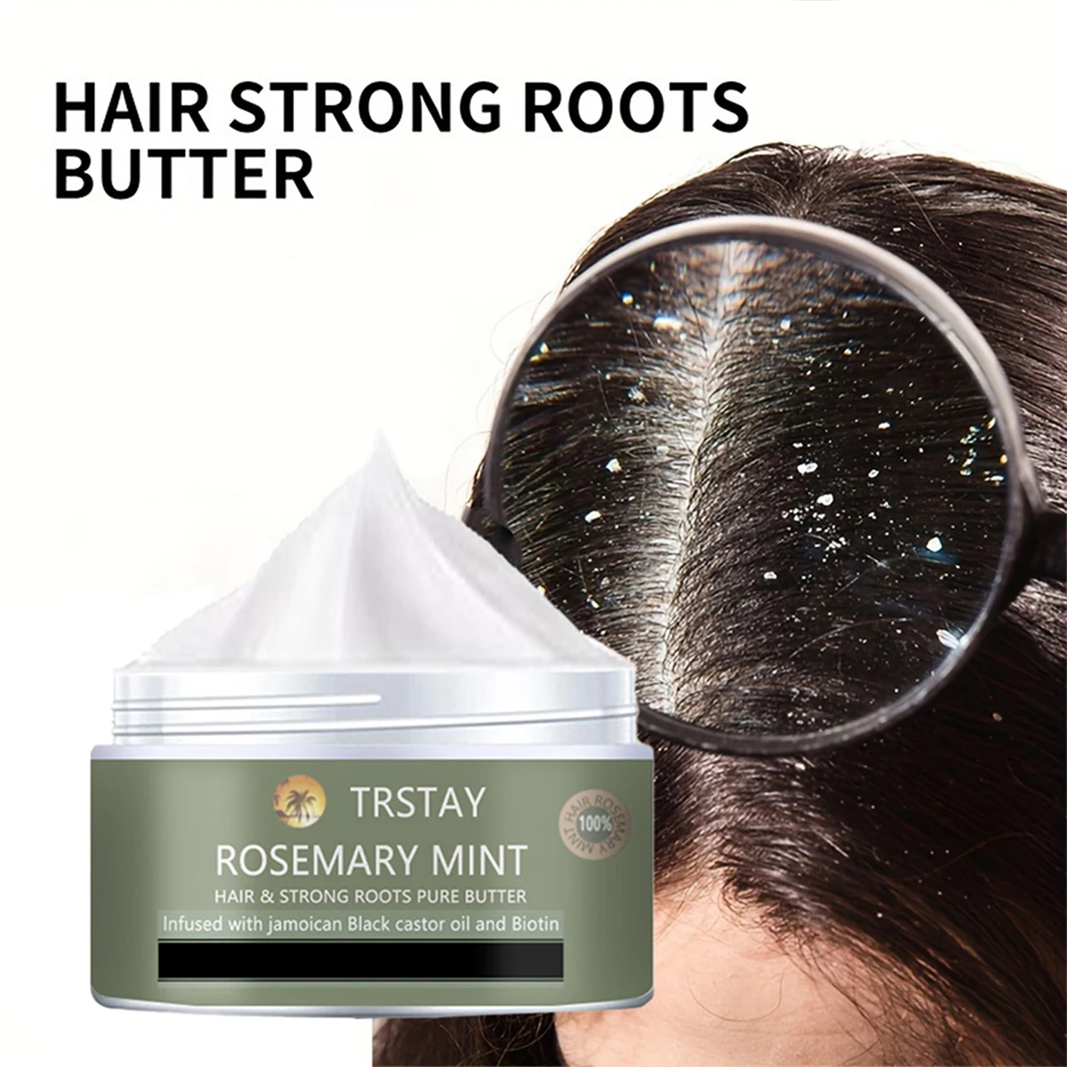Esencia capilar antiirritabilidad: aceite de ricino negro jamaicano, biotina, mantequilla pura, tratamiento para cabello y cuero cabelludo con infusión para raíces más fuertes