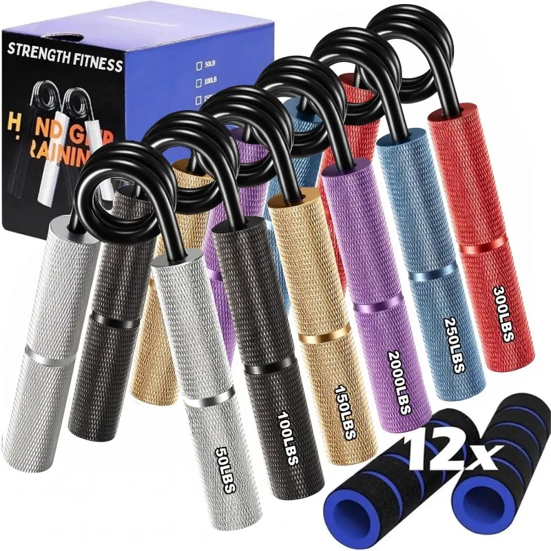 1PCS 50-300LB Metal Hand Gripper Strengthener Finger Exerciser Grip Strength Muscle Arms Trainer Recovery Wrist Gym Equipment