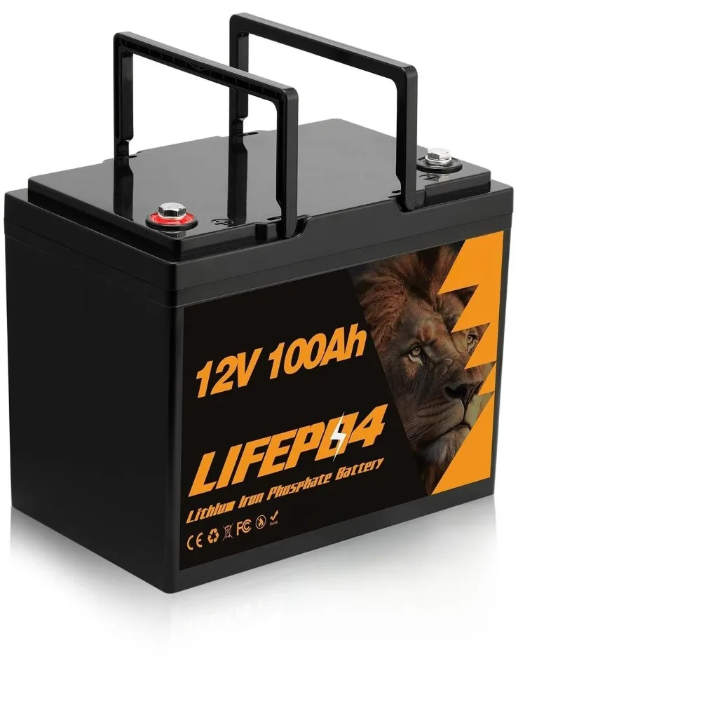 

12V 100Ah LiFePO4 Battery, Bluetooth Lithium Battery BCI Group 24, Upgraded 100A BMS, 10-Year Lifespan Deep Cycle, Customized
