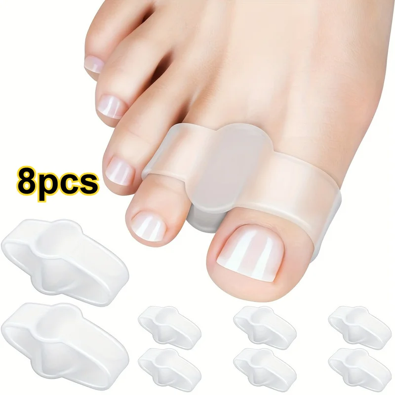 8Toe separator，Silicone thumb stacking toe separator，Anti-chafing toe separator，Unisex, washable and reusable