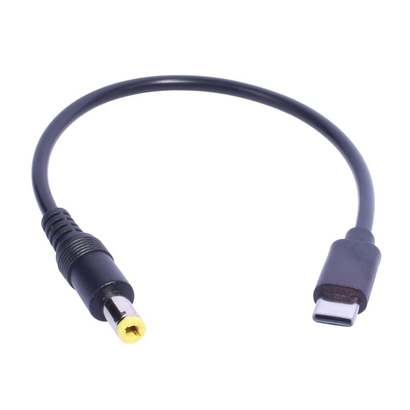 

652F Fast Charging Cord Type C to DC5.5x2.5mm/DC5.5x2.1mm Male Plug Extension Cable Power Cord Stay Connected