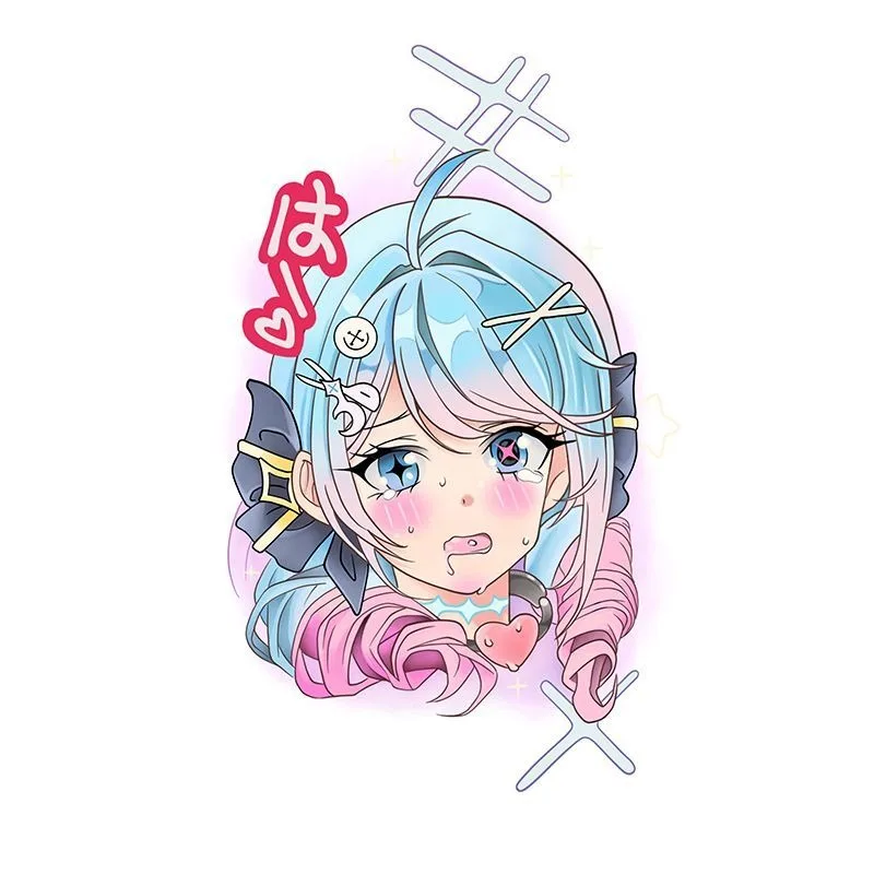 

Cute Harajuku Crying Girl Temporary Tattoos Cartoon Body Art Waterproof Long-Lasting Fake Tattoo Sticker