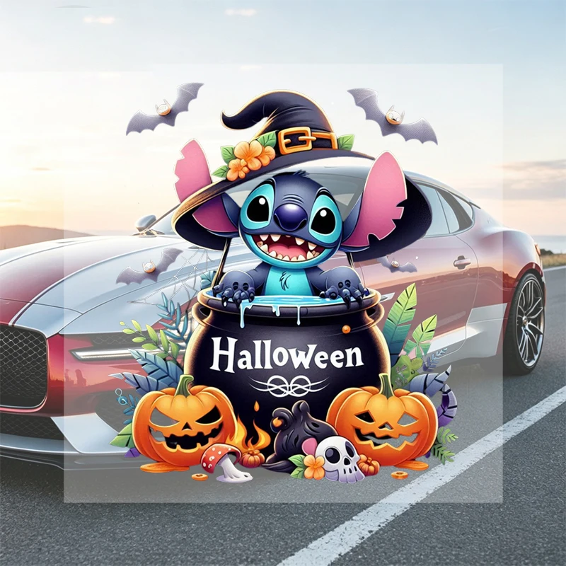 Car Stickers Halloween Round Vivid Vinyl Decal Waterproof Die Cut for Fuel Tank Gas Cap Bumper Helmet Auto Decor