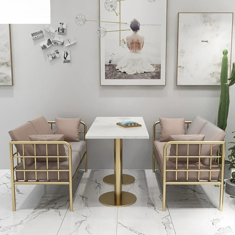 Western restaurant creative Internet celebrity sofa, milk tea shop, sofa table and chair combination café booth
