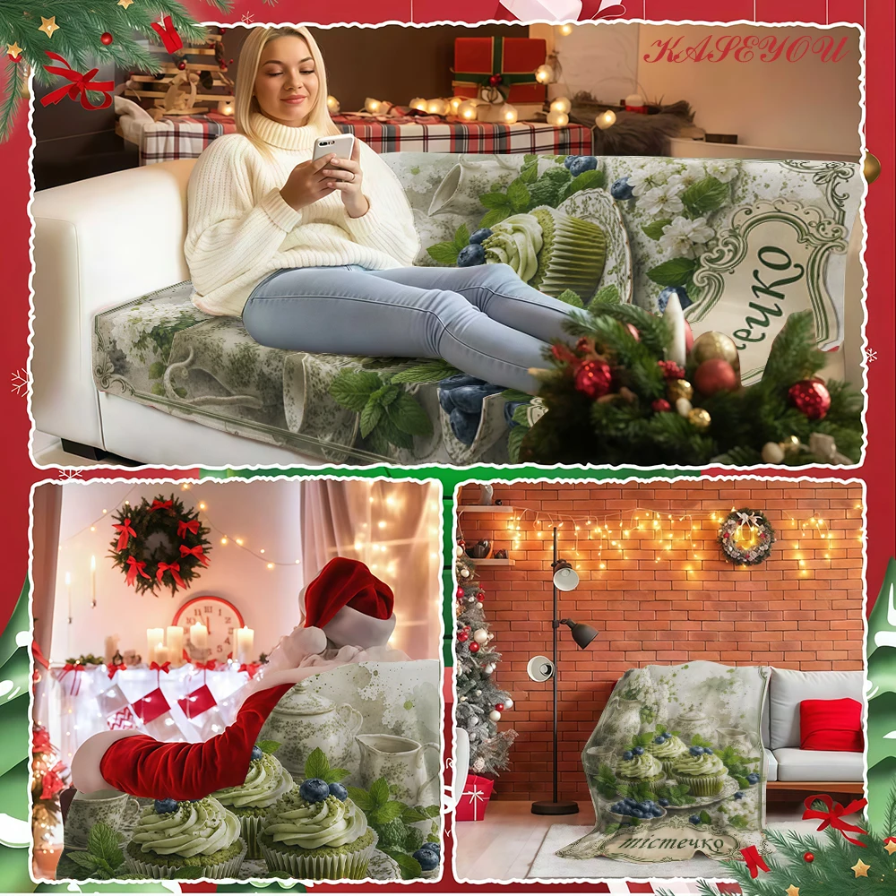 Peach Wildflowers Pattern Soft Silky Quick Drying Holiday Throw Blanket Great for Thanksgiving Christmas New Year Presents