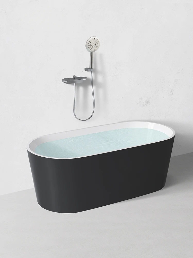 

Household adult acrylic freestanding bathtub with thin edge deep tub 1.2-1.7 meters