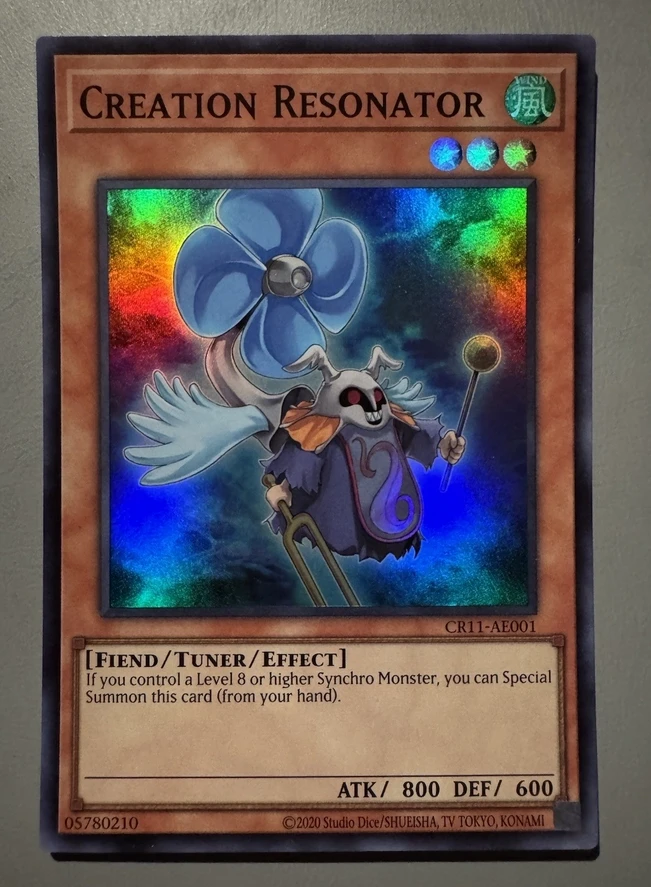 

Yugioh KONAMI Duel Monsters CR11-AE001 Creation Resonator Super Rare Asian English Collection Mint Card