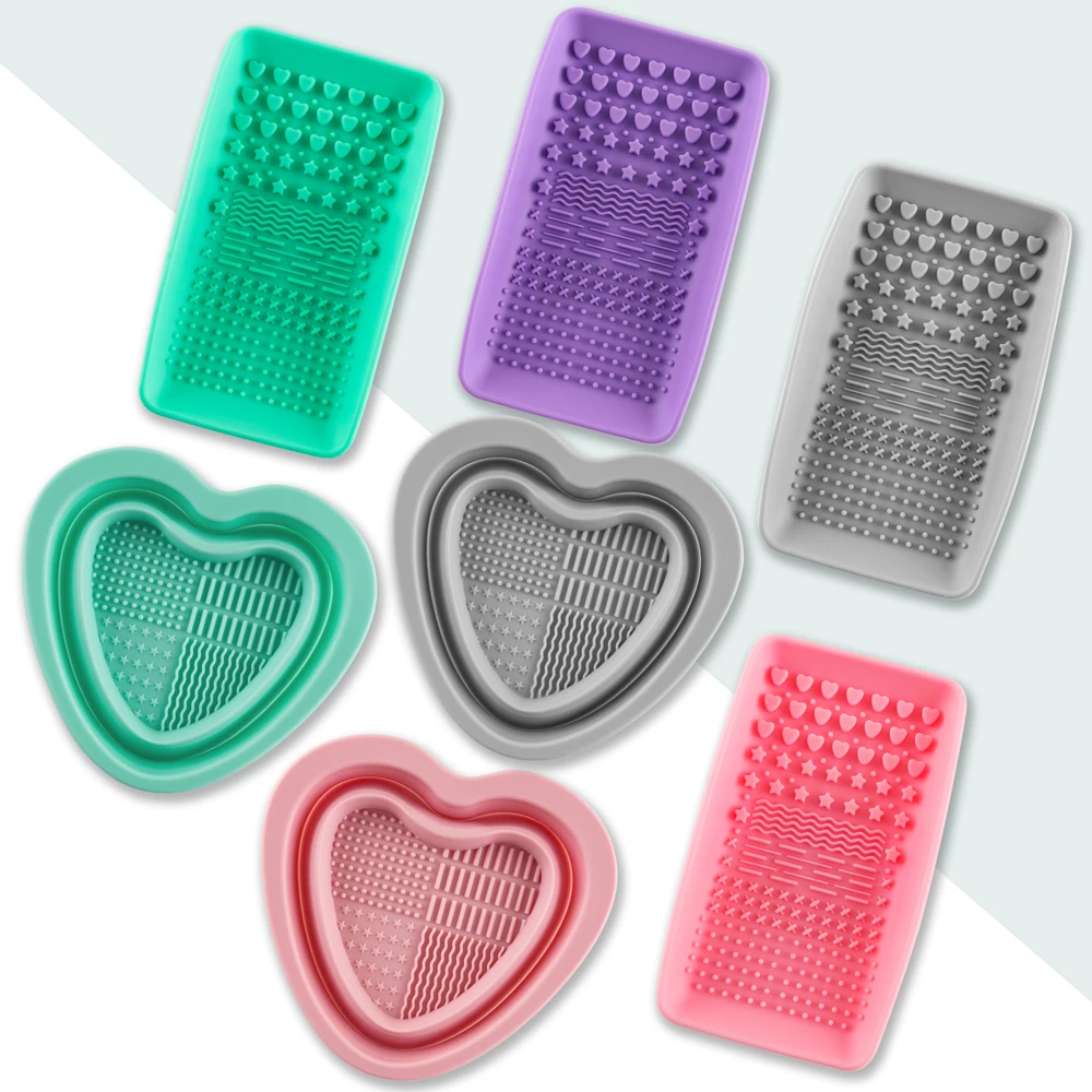 Silicone Brush Cleaner Make Up Painting Washing Brush Gel Cleaning Mat Brushes Cleaner Pad Scrubber Board Cleaning Palette