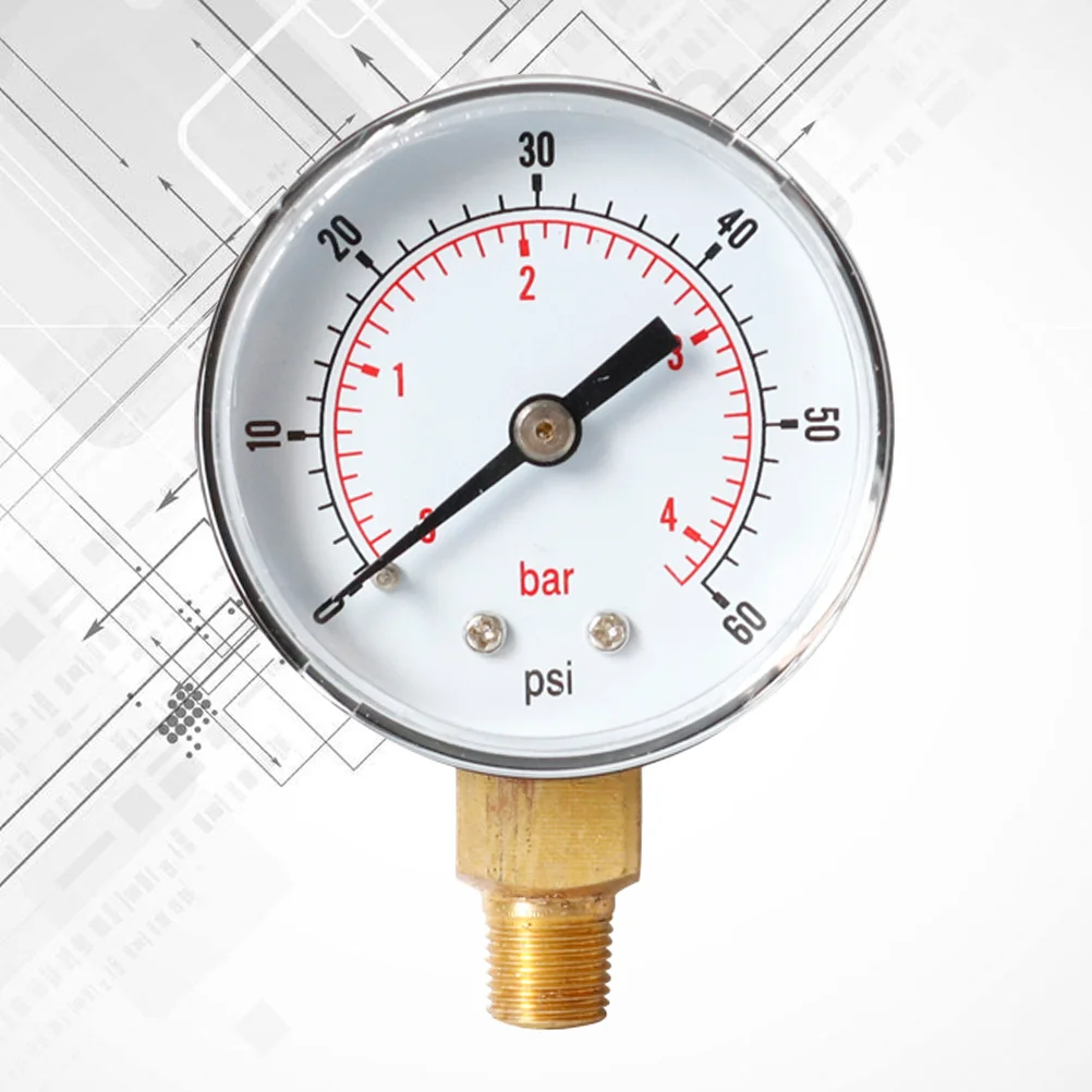

0- 0-60Psi Pressure Gauge Steel Bezel Npt High Compressor Portable Clear Scale Pressure Gauge
