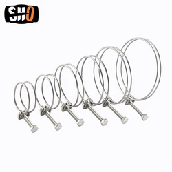 304 Stainless Steel Pipe Hoop Double Wire Throat Hoop Strong Clip Adjustment Fixed PVC Hose Hoop Water Pipe 108-170MM