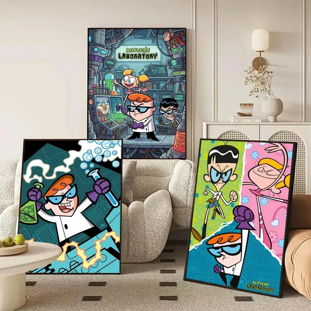 D-Dexters Laboratory Poster HD Wall Art Decal Self-Adhesive Aesthetic Decor For Home Living Bedroom Bar Aesthetic