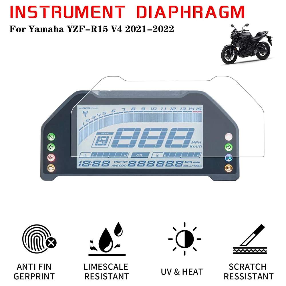 Motorcycle Cluster Scratch Protection Film Dashboard Screen Protector Accessory For Yamaha YZF-R15 V4 2021-2022