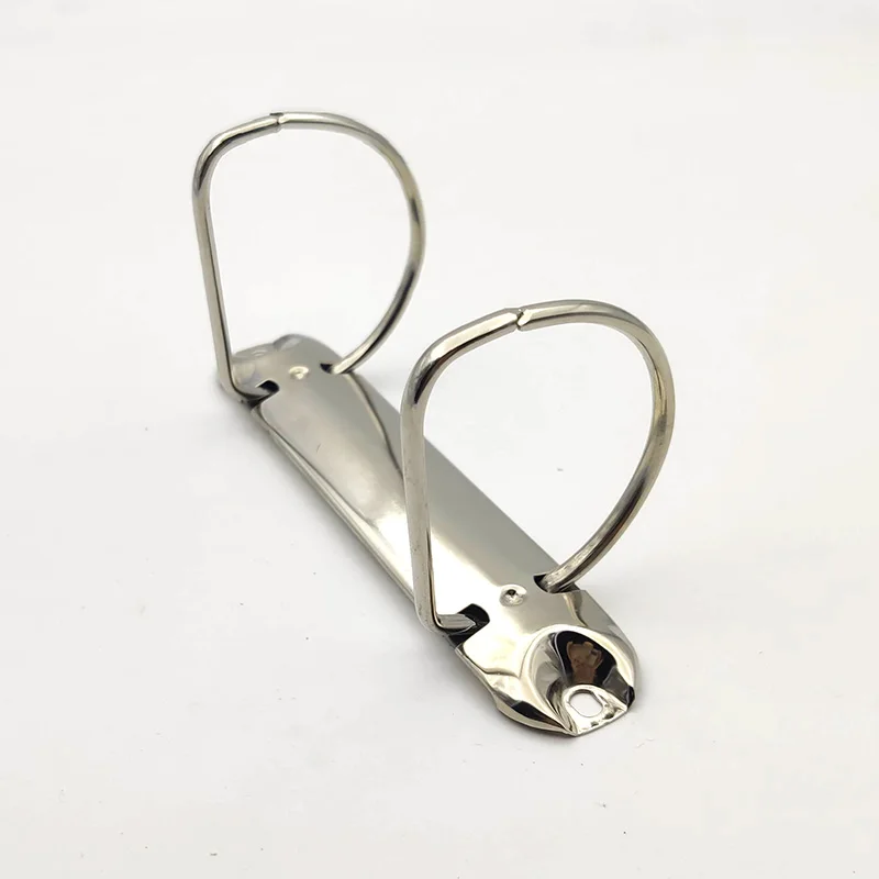 2 Rings Binder Clips D Shape 50mm DIY Notepad Metal Binder Clip Loose-leaf File Folder Notebook Binding Hoops Ring Binder