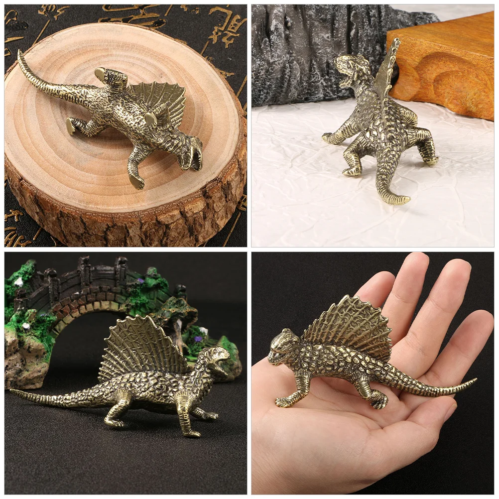 

Microlandscape Dilosaur Statue Dinosaur Brass Figurine Delicate Decor Decorative Décor Figurines