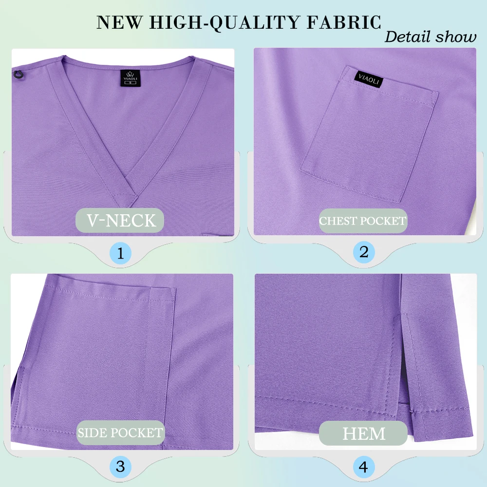 جيوب زي ممرضة الطبيب الطبي الزي الجراحي امرأة الرجال السريري فرك مجموعة الصيدلة ملابس العمل التمريض الدعك السراويل العليا