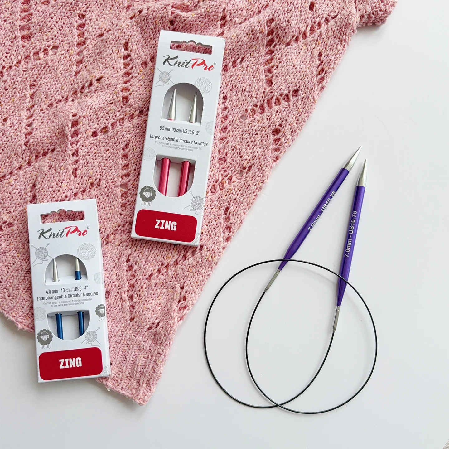 1 piece Knitpro Zing Interchangeable Circular Needle Tips In Two Length