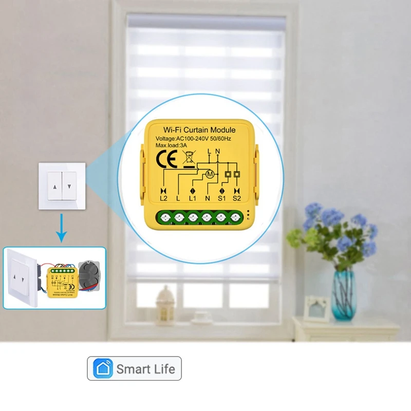 Tuya Smart Curtain Switch Module Connected Roller Shutters Blind Motor Smart Life APP Works With Alexa Google Home