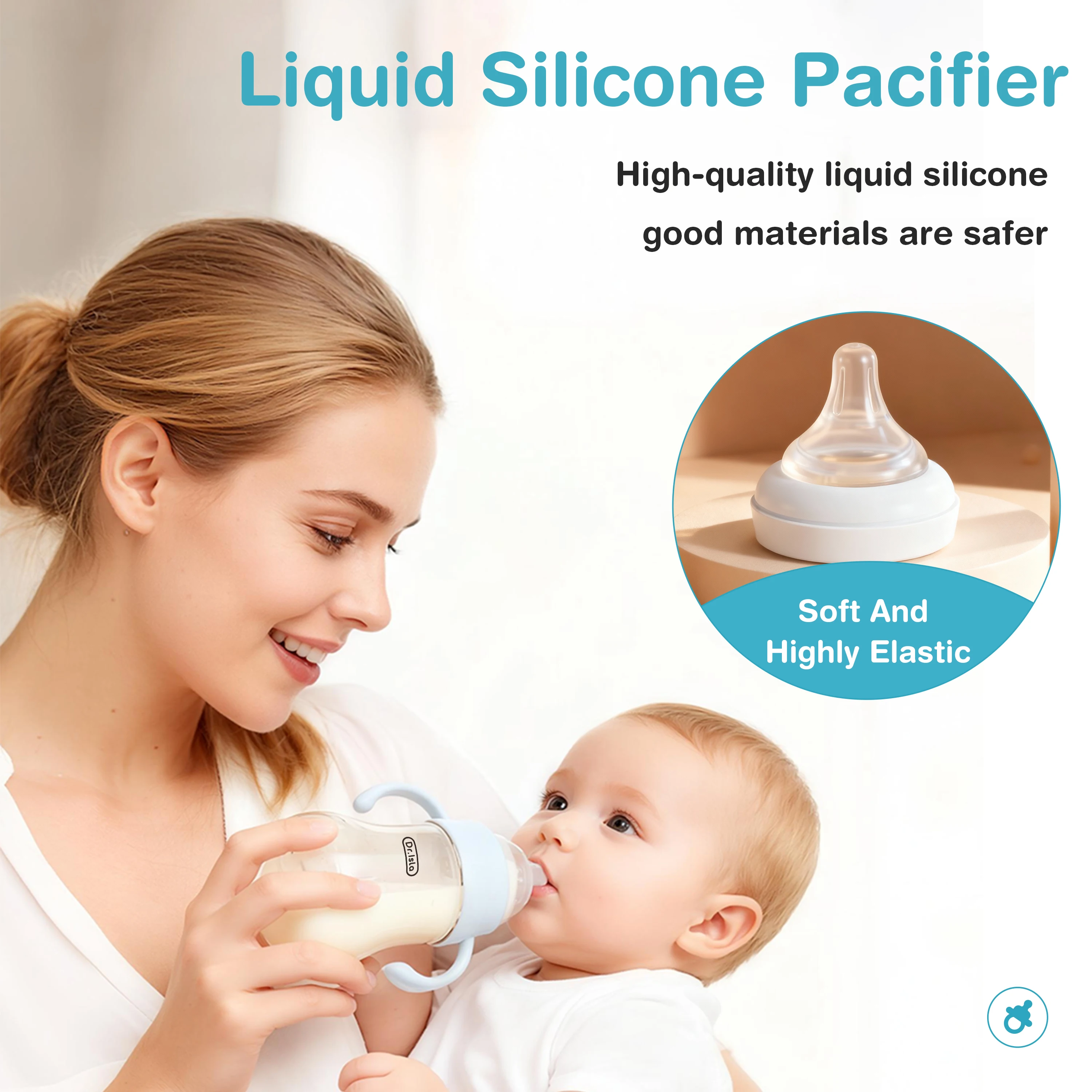MAMIJOY Baby Bottle 160/240/300ml Wide-mouthed With Handle Thermochromic Scale Concave Cap Newborn Baby Bottle BPA＆BPS-FREE PS73 view 6