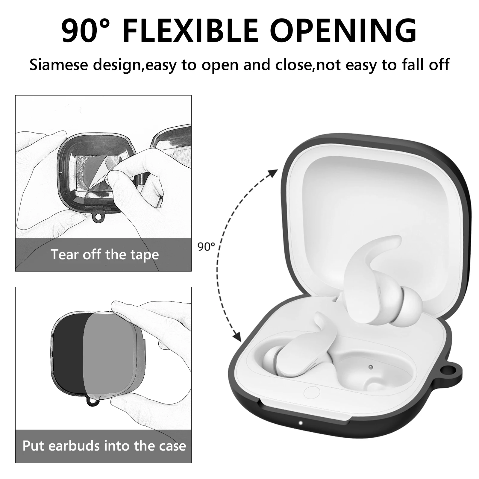 Geekria Case Cover silikon, kompatibel dengan Beats Fit Pro True Wireless earbud, earphone Skin Cover