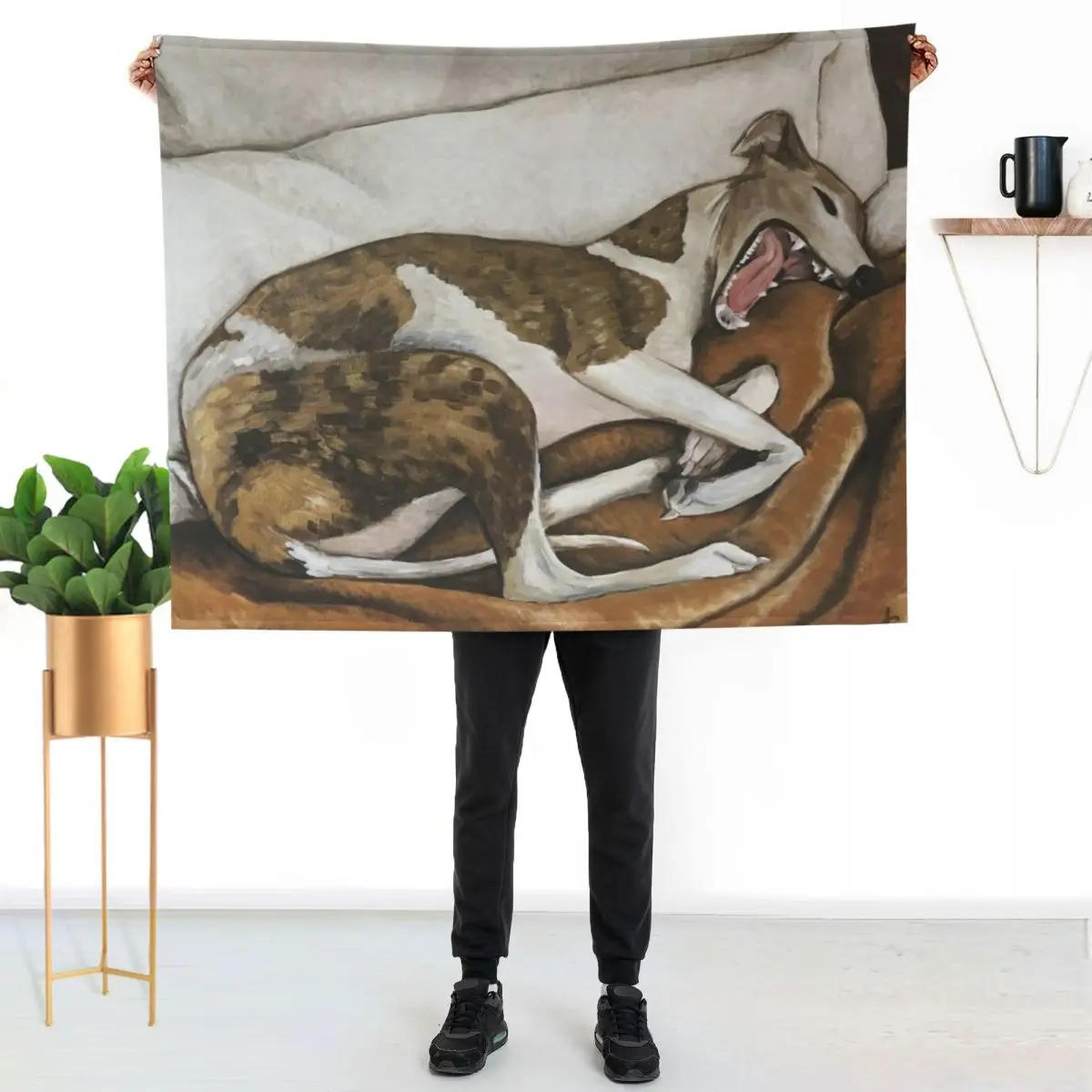 Lazy Days - Whippet resting Throw Blanket warm winter Blankets For Baby Giant Sofa Single Bed linens Fashion Sofas Blankets