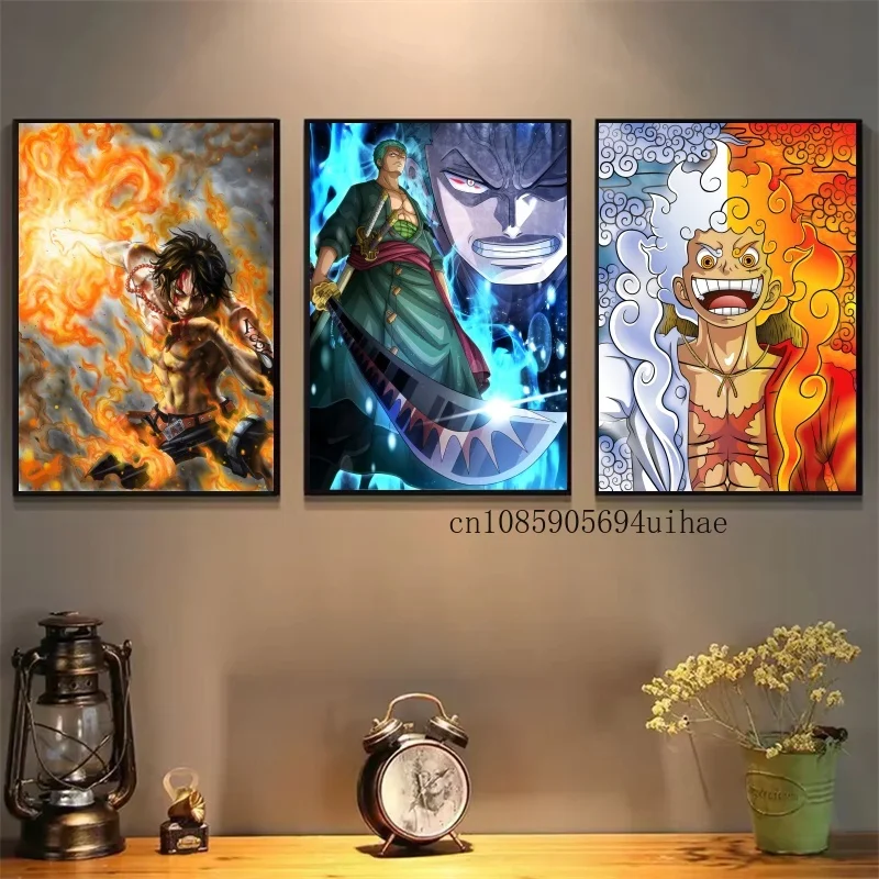 

Japan Classic Anime Surrounding One Piece Luffy Canvas Painting Anime Characters HD Posters Home Art Aesthetic Child Room Decor