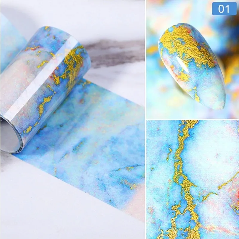 4x100CM Starry Paper Nail Transfer Foil Sky Smudge Decal Nail Art Marble Pattern Manicure DIY Nail Tip Decoration Sticker Decor