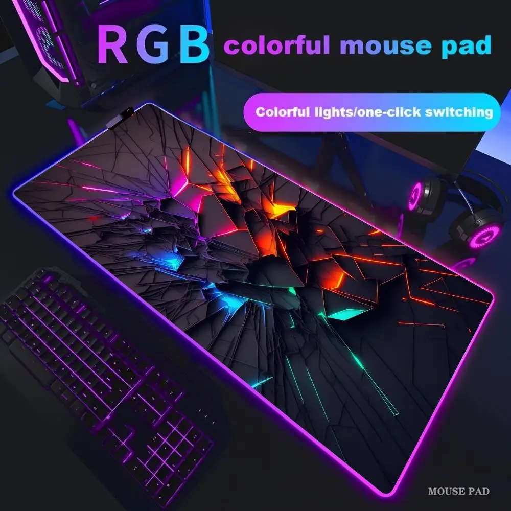 أضواء النيون ماوس الوسادة كبيرة RGB لوحات ماوس الألعاب مصباح ليد حواف مقفلة لعبة اكسسوارات الجدول منصات الكمبيوتر حصيرة لوحة المفاتيح XXL 90x40cm #2