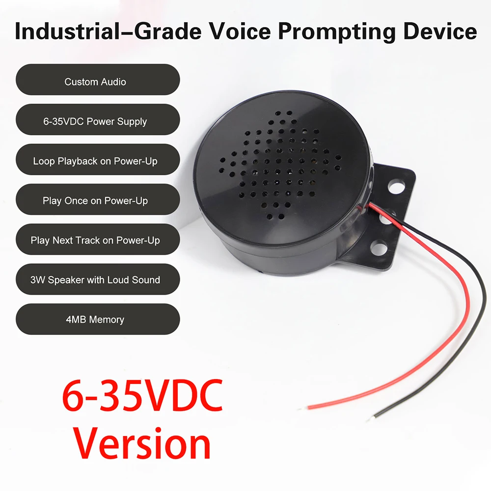 DC 5V 6-35V Car Start Voice Trigger MP3 Player Voice Speaker Prompter Sound Alarm Reverse Siren Buzzer Alarm Horn 4M of Memory