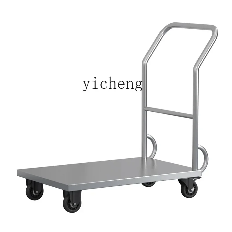 

304 stainless steel flat trolley clean room GMP workshop material handling turnover truck