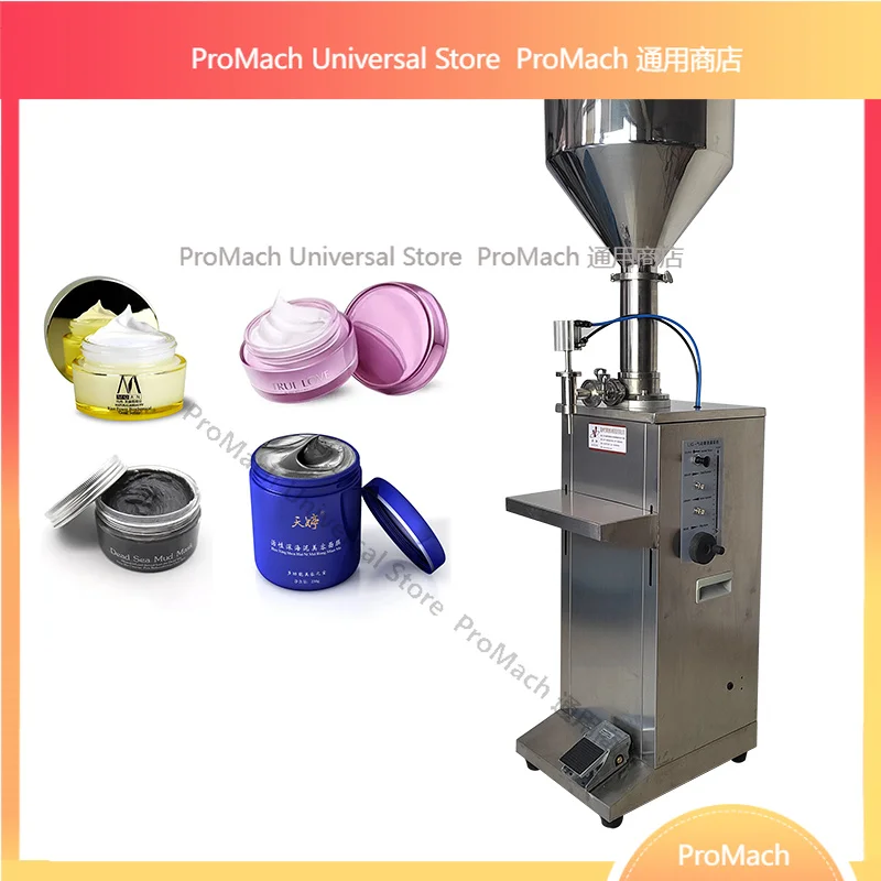 Semi-automatic vertical piston sauce cream jam lotion shampoo beverage glass bottle and bag filling machine