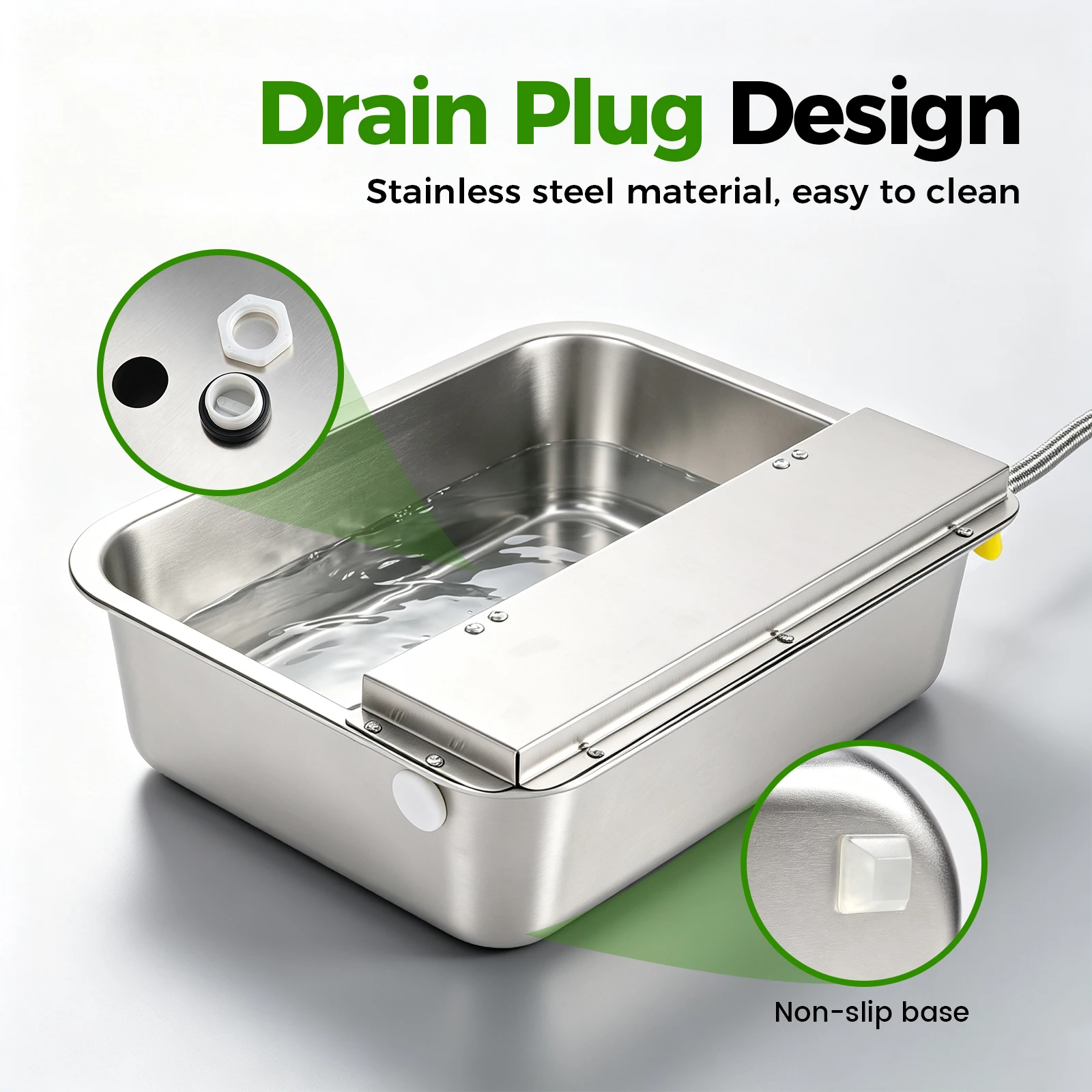 Dog Water Bowl Fully Automatic Stainless Steel Water Dispenser Connect Water Pipes Pet Drinking Equipment Full Automatic Stop