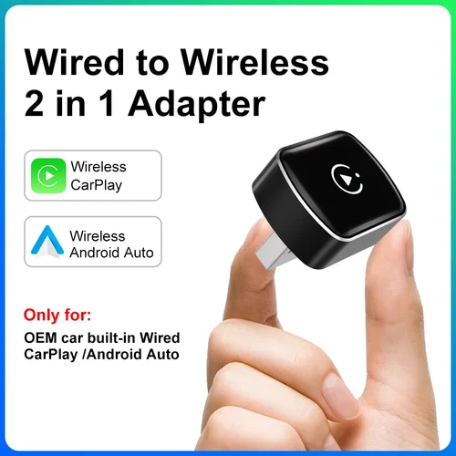 Imagen 2 del producto Adaptador inalámbrico CarPlay para coche, Android, Dongle USB, Mini caja inteligente, Plug and Play, Universal, para Toyota, Nissan, Honda, Ford, 2025