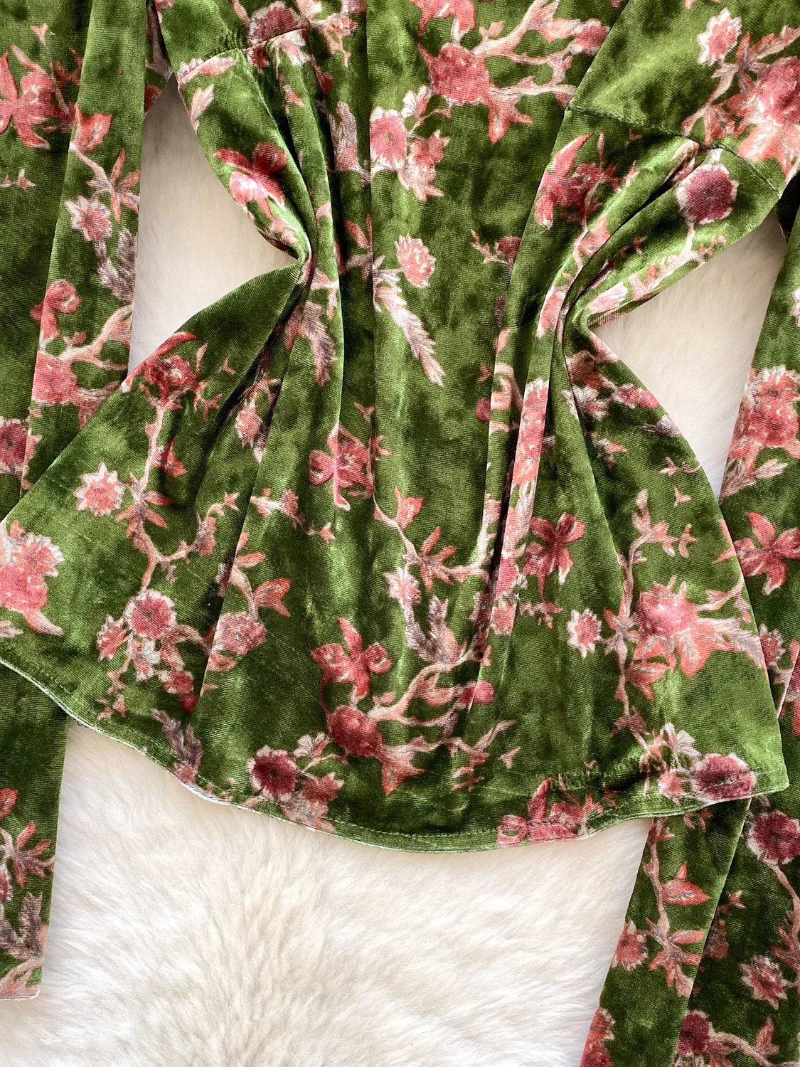 Retro Velvet Long Sve irt Damen New Sle Commute Loose Anti-Aging Ele Manner Top Blumendruck Koreanische Version