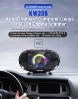 KONNWEI KW206 OBD2 On-Board Computer Auto Car Digital Computer OBD 2 Scanner Fuel Consumption Water Temperature Gauge Display