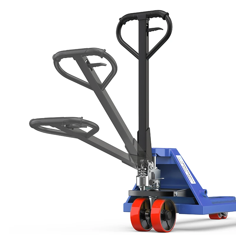 loading nylon wheels rough pallet truck all terrain hydraulic handling warehouse construction site small household