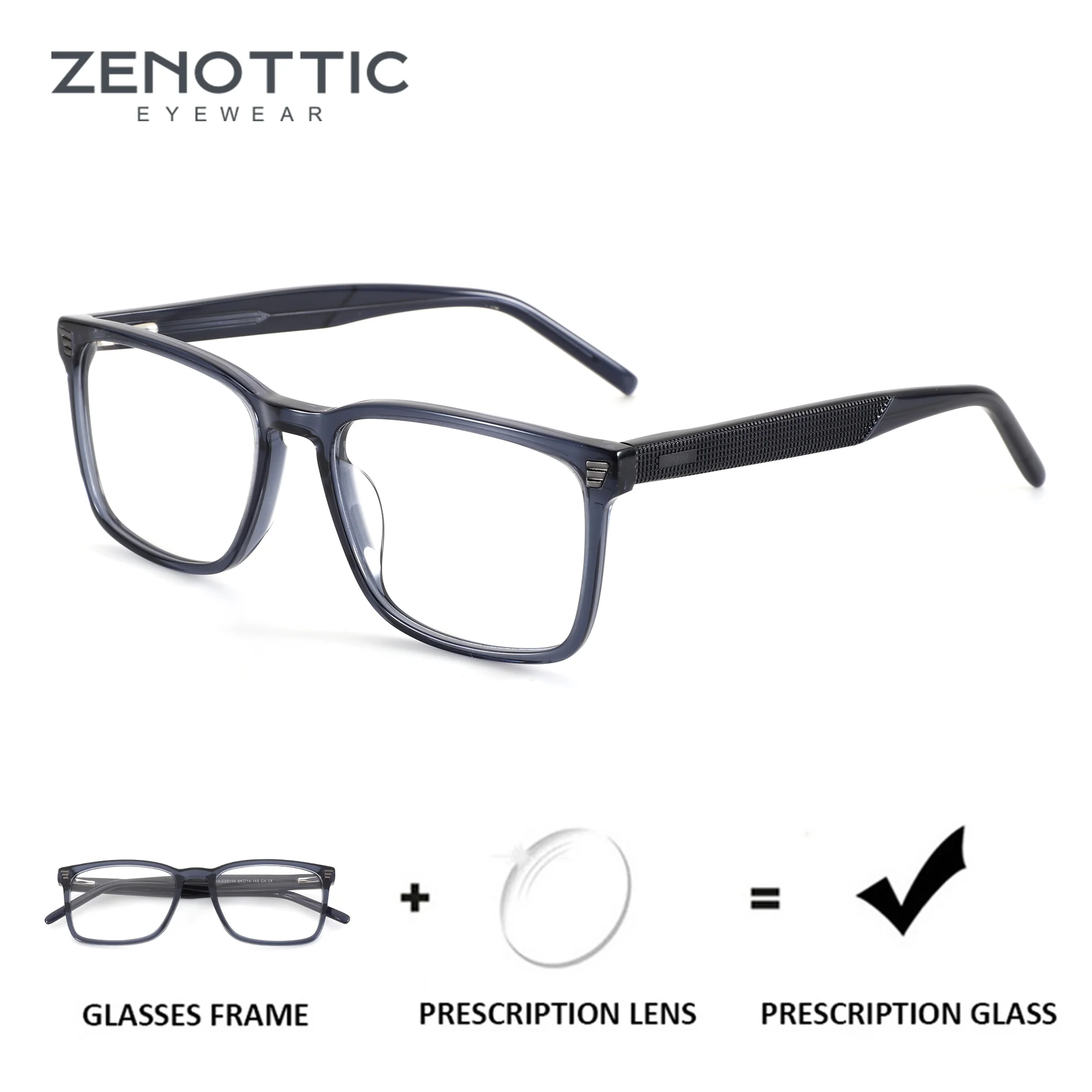 

ZENOTTIC модные квадратные очки по рецепту для унисекс, прогрессивные/фотохромные оптические очки ручной работы из ацетата