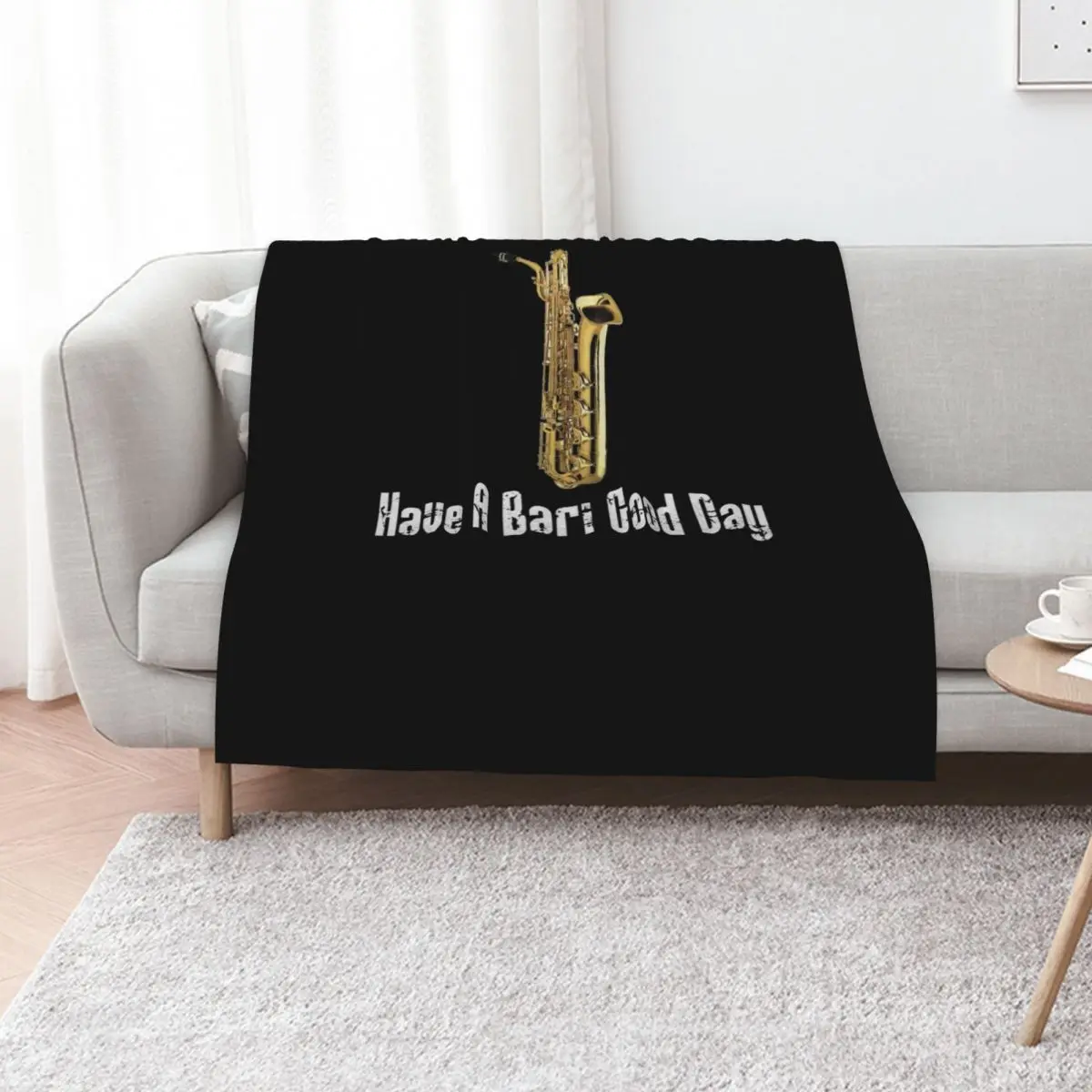 Funny Baritone Saxophone - Funny Saxophone Gifts - Have A Bari Good Day Throw Blanket Luxury St Plaid Soft Plaid Blankets
