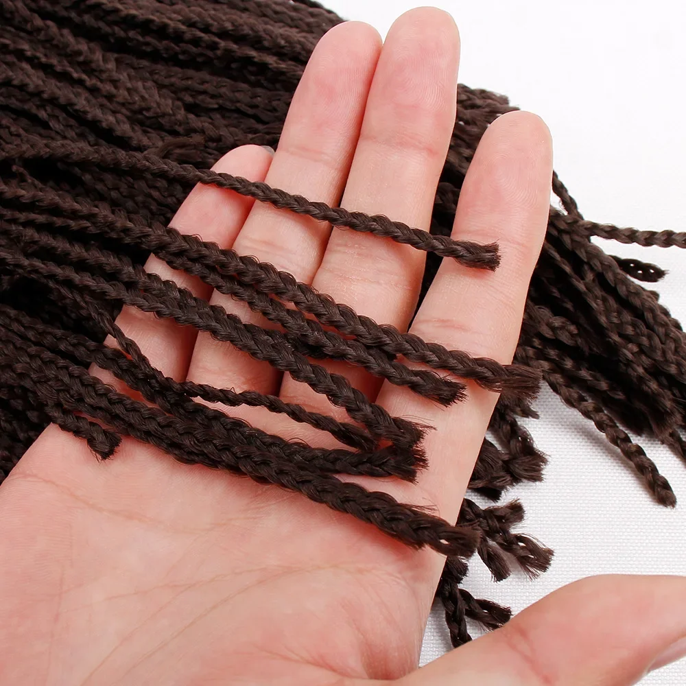 Dairess-Tranças Longas Retas Zizi Box para Mulheres, Extensões Sintéticas De Cabelo De Crochet, 28"