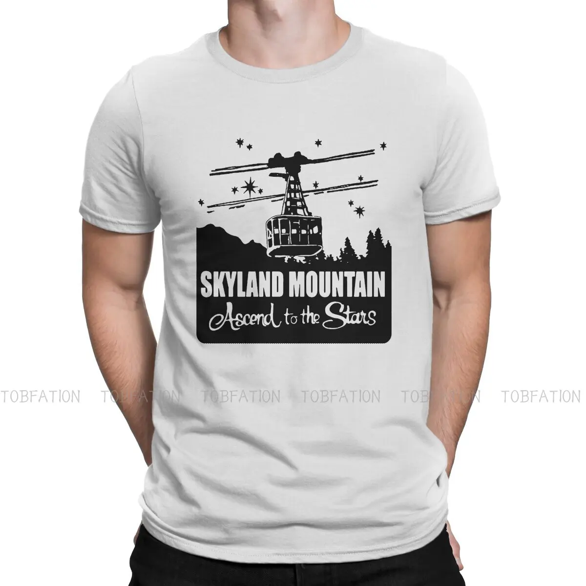 the X Files Skyland Mountain Tshirt Graphic Men Tops Vintage Homme Summer Clothing Cotton Harajuku T Shirt