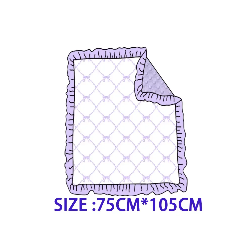 ملابس أطفال جديدة بأكمام طويلة لحديثي الولادة بطانية أطفال بفيونكة أرجوانية