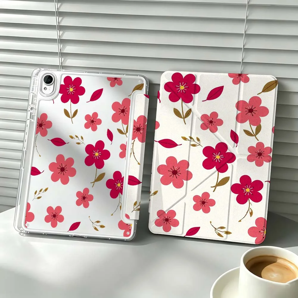 Cartoon Red  Flower For Huawei MatePad Pro SE Honor Pad 9 V9 GT X9 10.8 11 13.2 inch Pro 3Y Tablet Case Cover