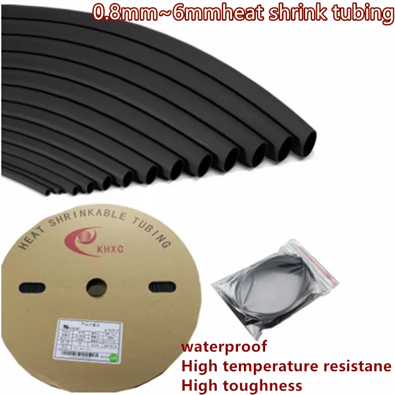 2:1 0.6mm 0.8mm 1mm 1.5mm 2mm 2.5mm 3mm 3.5mm 4mm 4.5mm 6mm 7mm 8mm 9mm Heat Shrink Heatshrink Tubing Tube Sleeving Wrap Wire