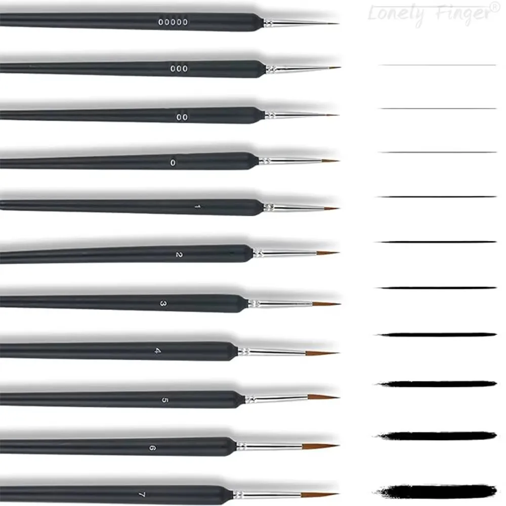 11 Pcs Black Round