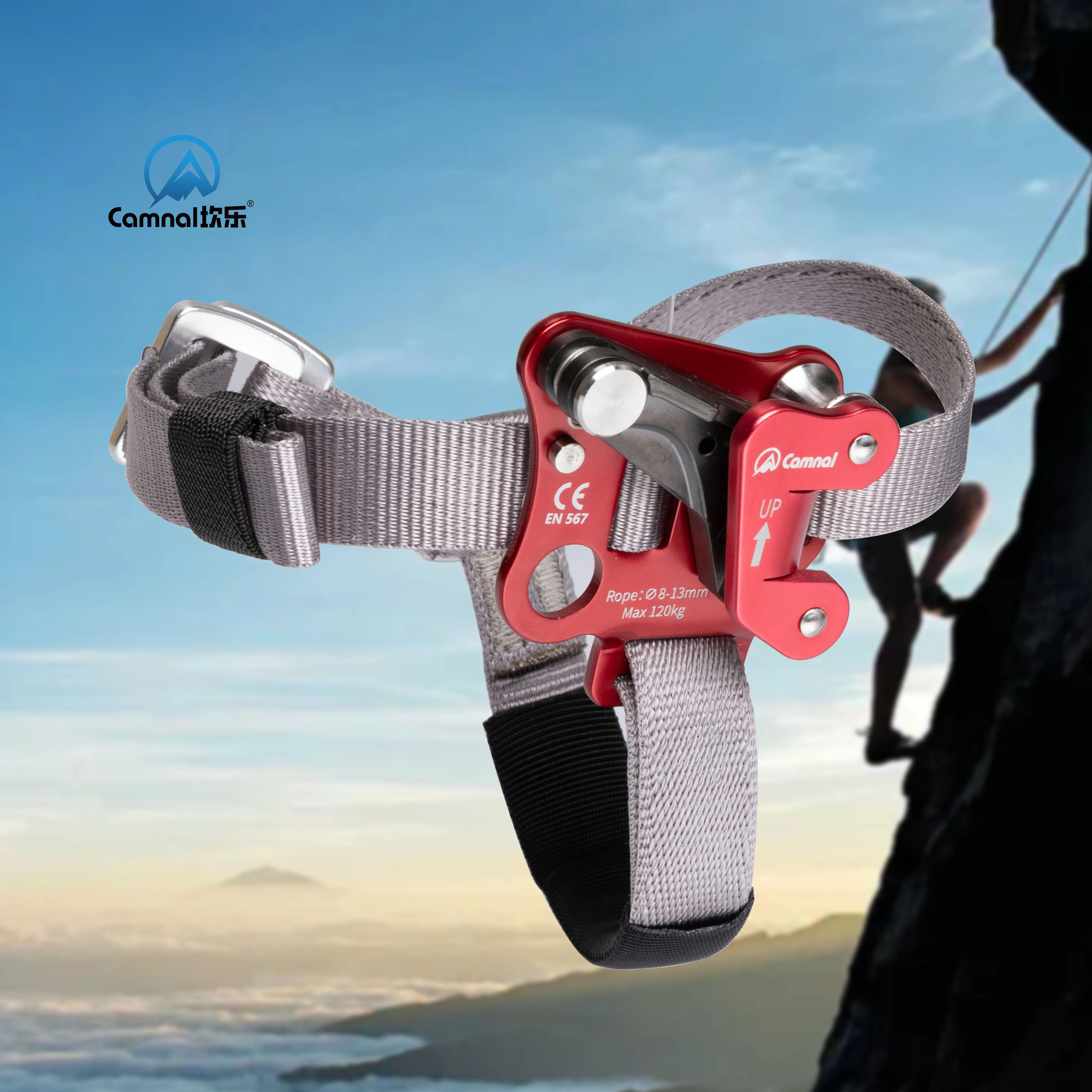 Outdoor Foot Ascender SRT Rock Climbing Riser With Pedal Belt Grasp Rope Gear Anti Fall Off Left Right Foot Ascend