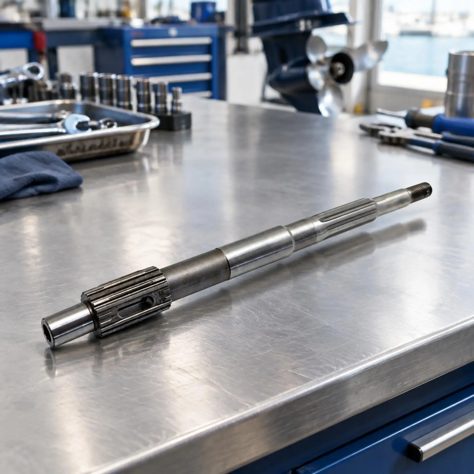 outboard-motor-propeller-serrated-shaft-aftermarket-outboard-engine-propeller-shaft-with-keyed-slot-alloy-high-quality