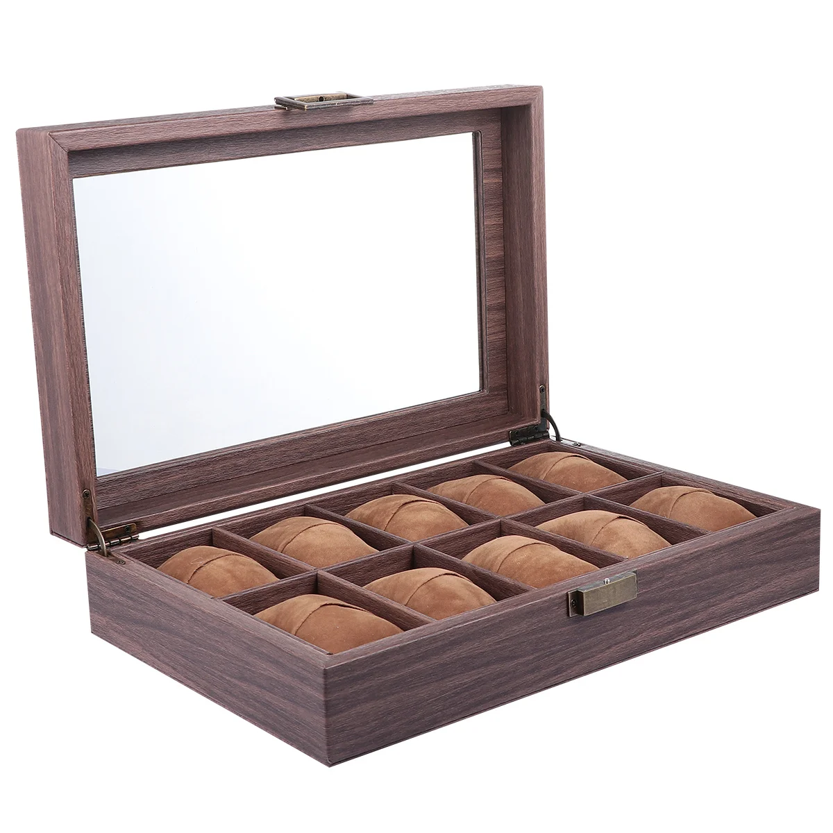 

1Pcs 10 Slots PU Watch Box Organizer Dustproof Scratch Resistant Storage Case for Personal Business Use