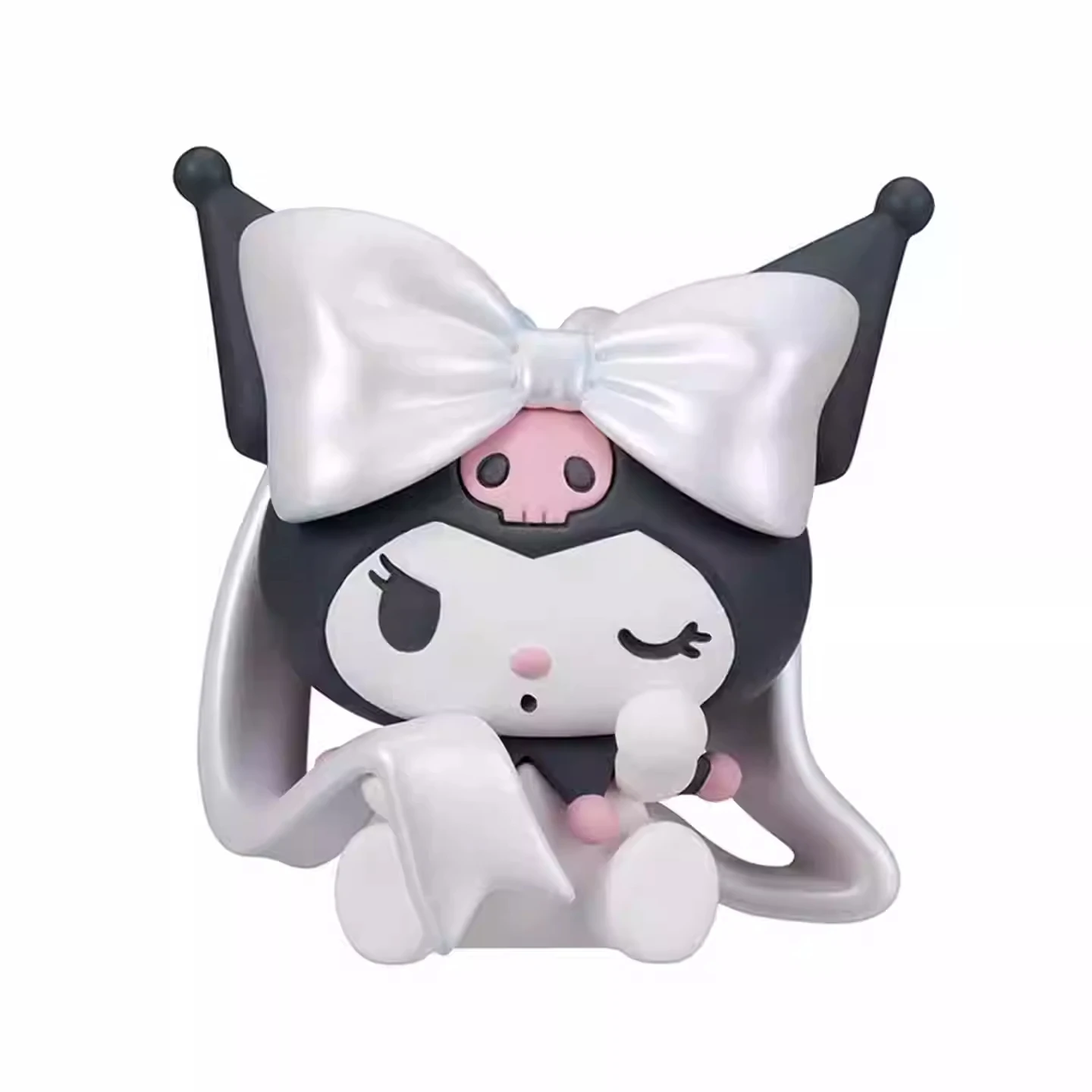 Sanrio Charaktere Ballett Schleife Design Melody Kuromi Cinnamoroll Mini Ornament Twisted Egg Set Actionfiguren Anime Peripheriespielzeug