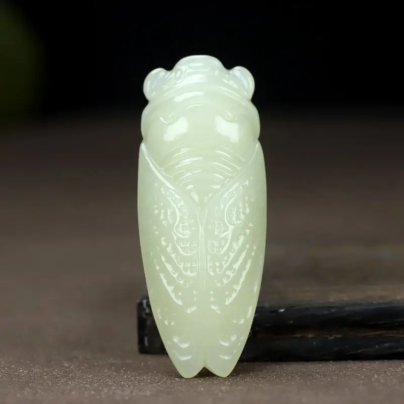 

Hetian Jade Cicada Pendant Men's and Women's White Jade Cicada Pendant Live Supply Supply Foreign Trade